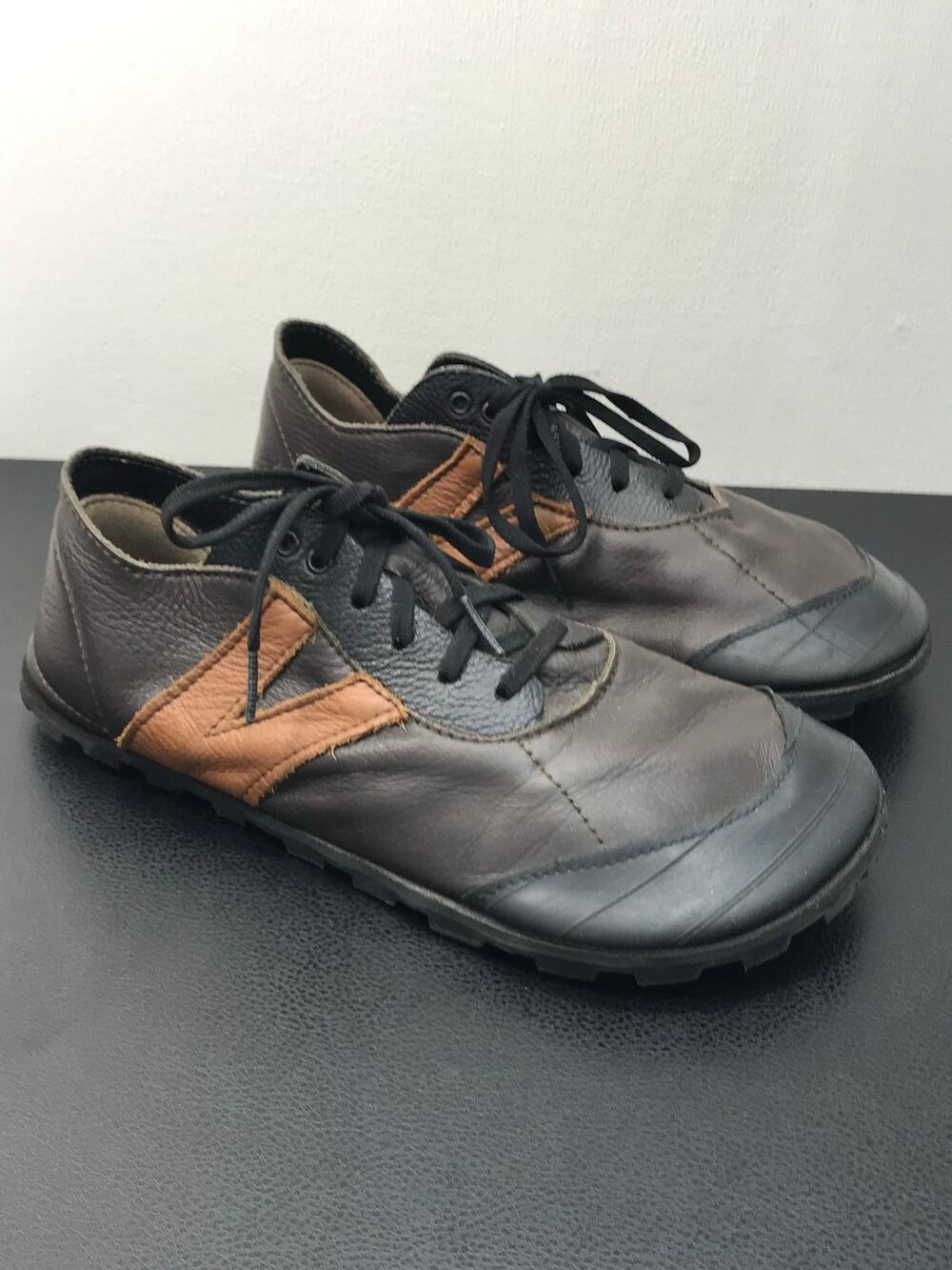 SoftStar Adult PRIMAL RunAmoc Barefoot Rubber Toe Running Shoes Brown Leather